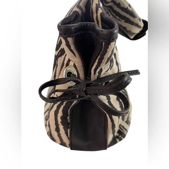 Kate Spade Zebra Print Canvas Handbag with Brown Leather Accents - Picture 6 of 16
